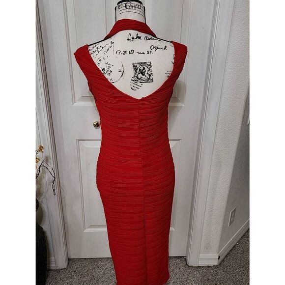 Red Asos Ribbed Midi Dress SZ 8 - Picture 3 of 6